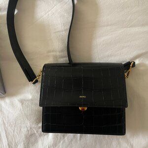 JWPEI Mini Flap Crossbody Black Croc Purse NEW Women's Bag